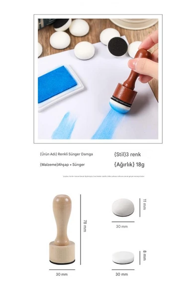 Sünger Baskı Fırçası Kolay Boyama Başlığı Stensil Şablon - 3