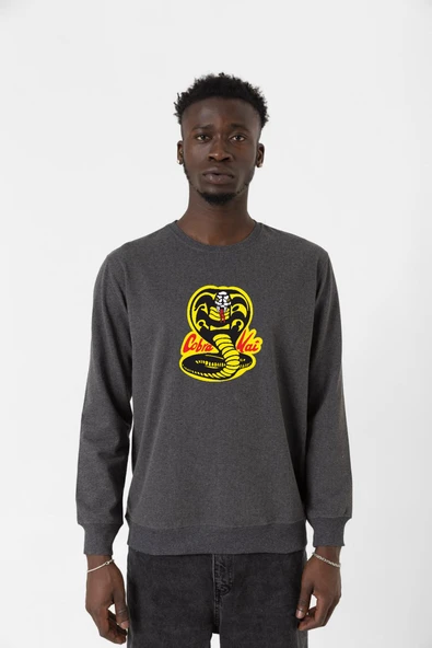 Cobra Kai Logo Füme Erkek 2ip Sweatshirt