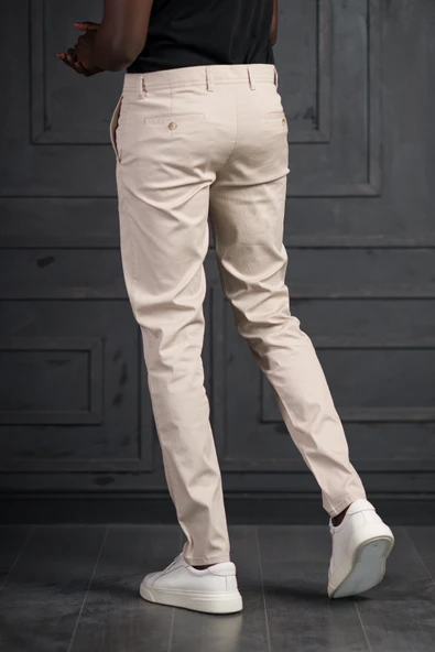 Slimfit Küçük Armürlü Yazlık Pamuklu Gabardin Pantolon - 2