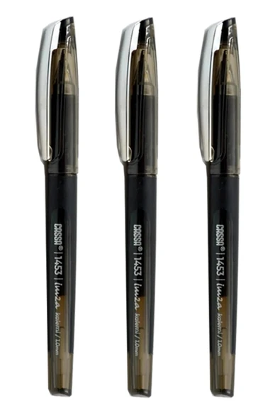 Siyah İmza Kalemi 3 Adet 1.00 mm Kalın Uçlu İmza Pilot Kalem Ekonomik Kaliteli Cassa 1453 İmza Kalemi