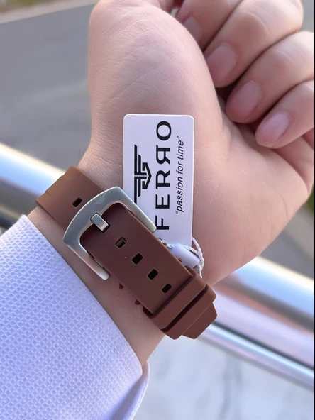 Ferro Silikon Kordon 5 Atm Suya Dayanıklı Fonksiyonları Aktif Spor Gençlere Özel Erkek Saati 1140.M4 - Resim 3