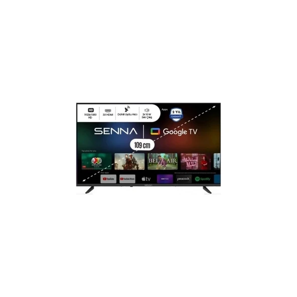 Senna 43GF9500F 43'' 109 Ekran Uydu Alıcılı Full HD Google Smart LED TV