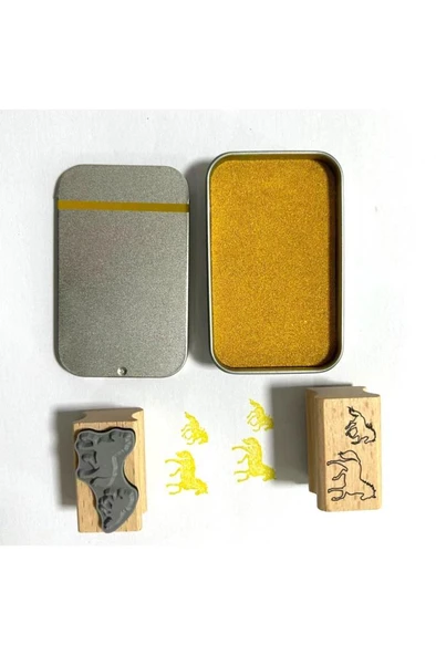 Gold Mürekkepli Baskı Pedi Istampa Ofis Boyu 80*50mm Su Bazlı - 3