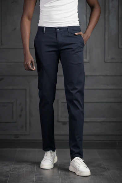 Slimfit Küçük Armürlü Yazlık Pamuklu Gabardin Pantolon - 9