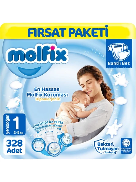 Molfix 1 Numara Yenidoğan 328'li Bebek Bezi