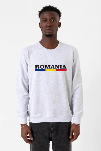 Romania Flag Lettern Karmelanj Erkek 2ip Sweatshirt