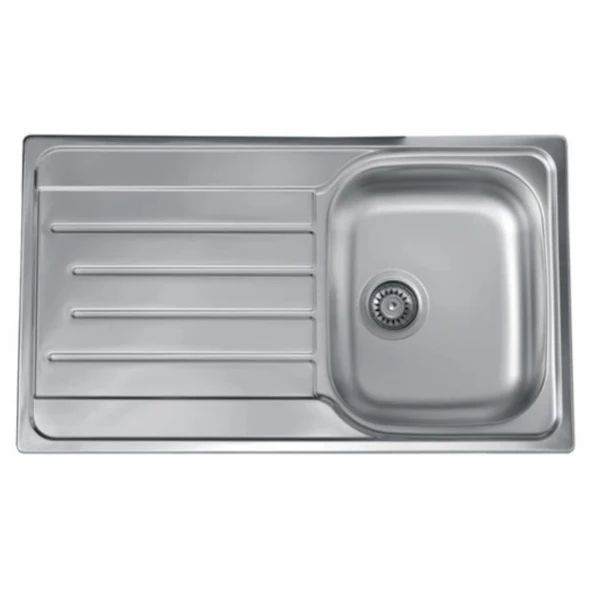 Livinox Dorian 86x50 Tek Gözlü Desenli Sol Damlalıklı Paslanmaz Çelik Mutfak Eviyesi