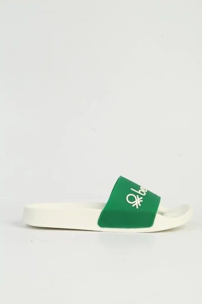 Benetton BN-1442 Anatomik Taban Unisex Terlik Beyaz Yeşil 36-40 - 2