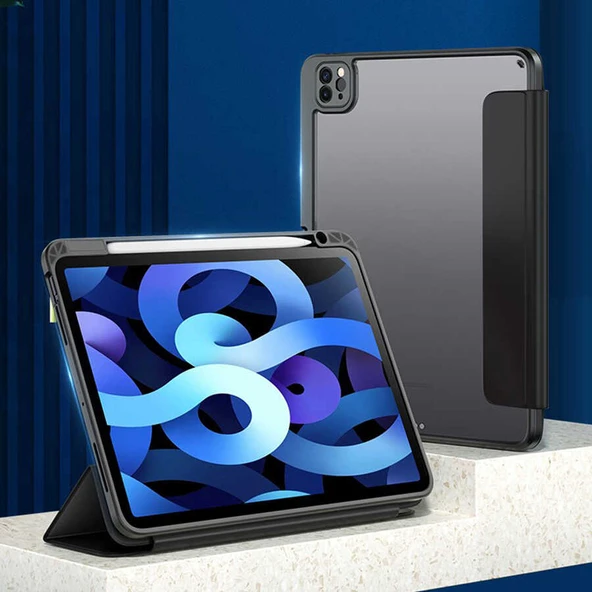 İpad Pro 10.5 (7.Nesil) / iPad 10.2 (8.Nesil) Kılıf Nort Arkası Şeffaf Standlı Kılıf - 7