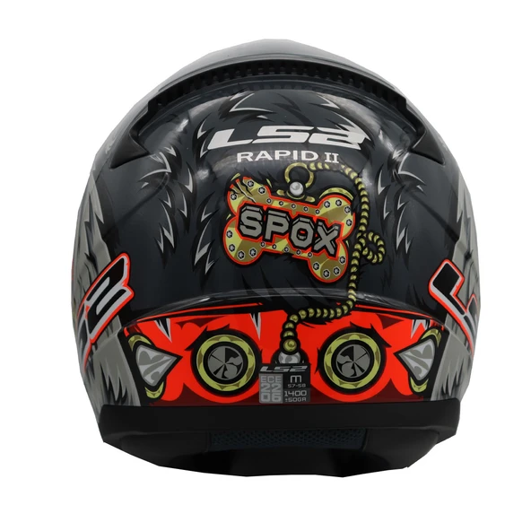 LS2 RAPID 2 SPOX GRİ-KIRMIZI MOTOSİKLET KASKI - 4