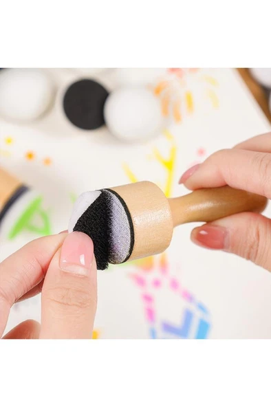 Sünger Baskı Fırçası Kolay Boyama Başlığı 10 lu Süngeri - 4