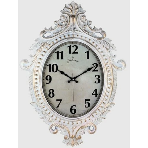 731-ba Duvar Saati Gri Çerçeve Çap:73cm X 54cm Vintage Taçlı Eksitme Dekoratif A