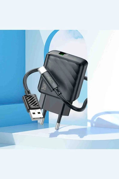Hoco CS21A Rich 18W USB 3.0 QC Çıkışlı Ekstra USB to Type-C Kablolu Hızlı Şarj Aleti - Resim 4