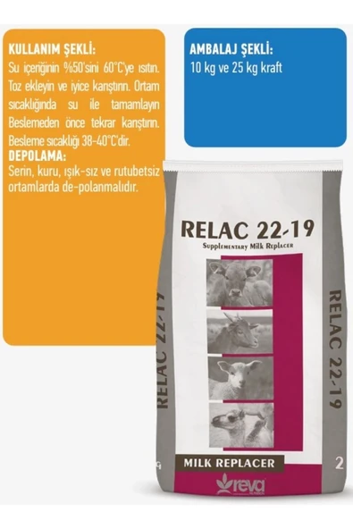 Hs Tarım Relac 22-19 Buzağı - Kuzu Maması 25kg - 4