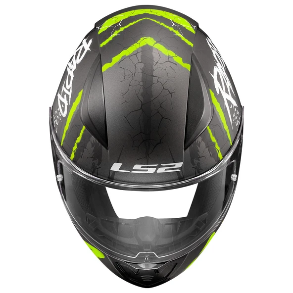 LS2 RAPID 2 RAVEN MAT SİYAH-GRİ-NEON SARI KASK - 3