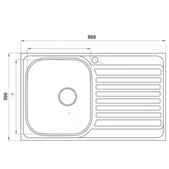 Livinox Dorian 86x50 Tek Gözlü Desenli Sol Damlalıklı Paslanmaz Çelik Mutfak Eviyesi - 2