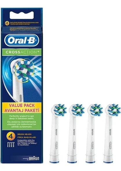 Oral-B Cross Action Clean Maximiser 4'lü Diş Fırçası Başlığı