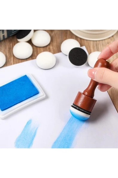 Sünger Baskı Fırçası Kolay Boyama Başlığı 10 lu Süngeri - Resim 3