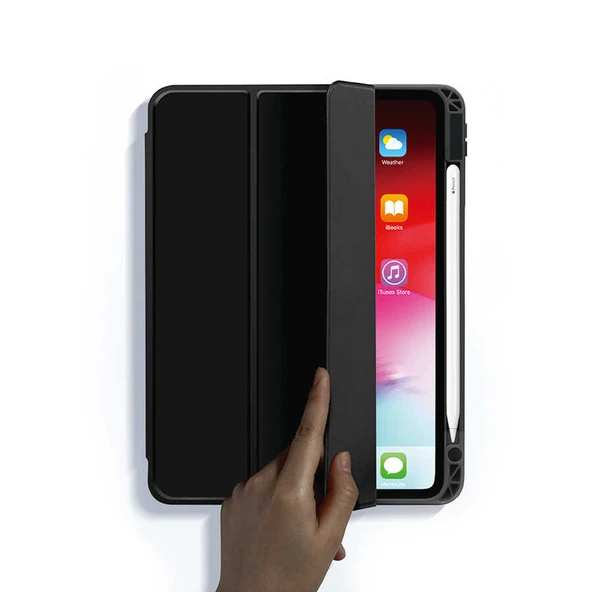İpad Pro 10.5 (7.Nesil) / iPad 10.2 (8.Nesil) Kılıf Nort Arkası Şeffaf Standlı Kılıf - 8