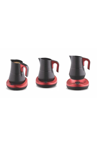 Jasper Avesta Premium Elektrikli Közde Kahve Makinası Kırmızı - 3