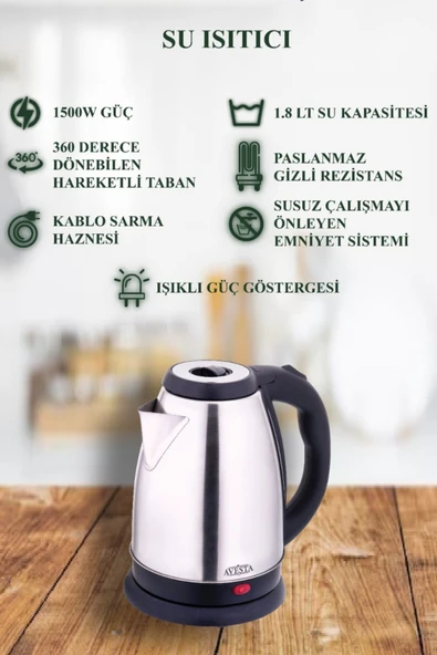 Jasper Avesta Su Isıtıcı Kettle 1.8 Lt - 3