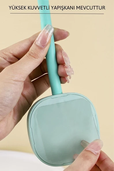 Saç Kurutma Makinesi Askısı Spral Ayarlanabilir Yapışkanlı Fön Makinesi Tutucusu Kablo Sarmalı - 4