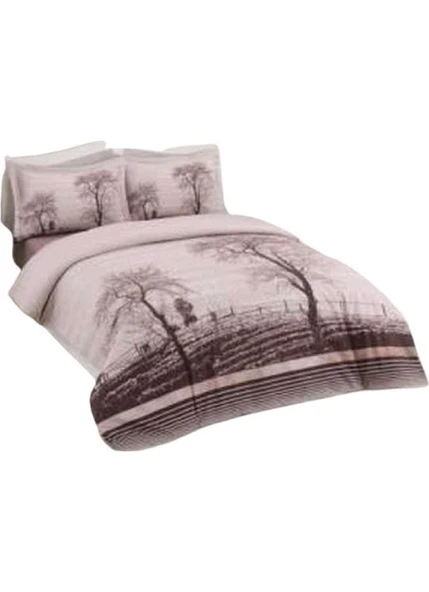 Özdilek Wood Çift Kişilik Çarşaf Lastikli(fitted) Nevresim Takımı Kahve