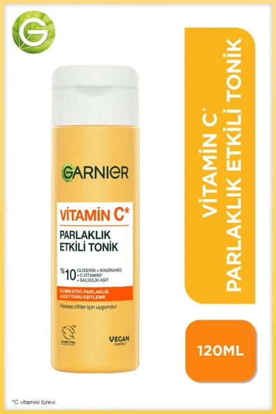 Garnier Vitamin C Parlaklık Etkili Canlandırıcı Tonik Gliserin Niasinamid Salisilik Asit 120 ml
