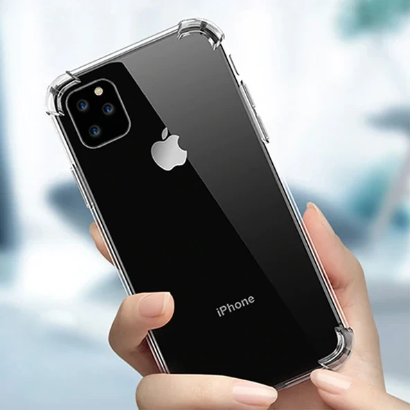 iPhone 11 Anti Shock Darbe Emici Şeffaf Silikon Kılıf - 6