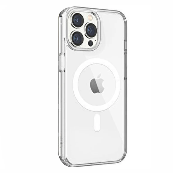 iPhone 14 Pro MagSafe Uyumlu Kamera Korumalı Şeffaf Silikon Kılıf