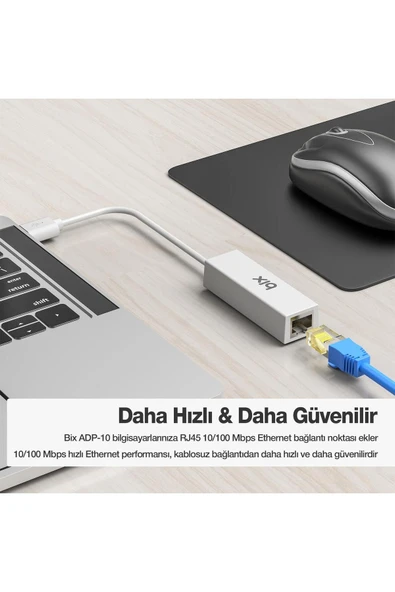 Adp-10 Usb 2.0 To Rj45 100mbps Ethernet Dönüştürücü Adaptör - 6
