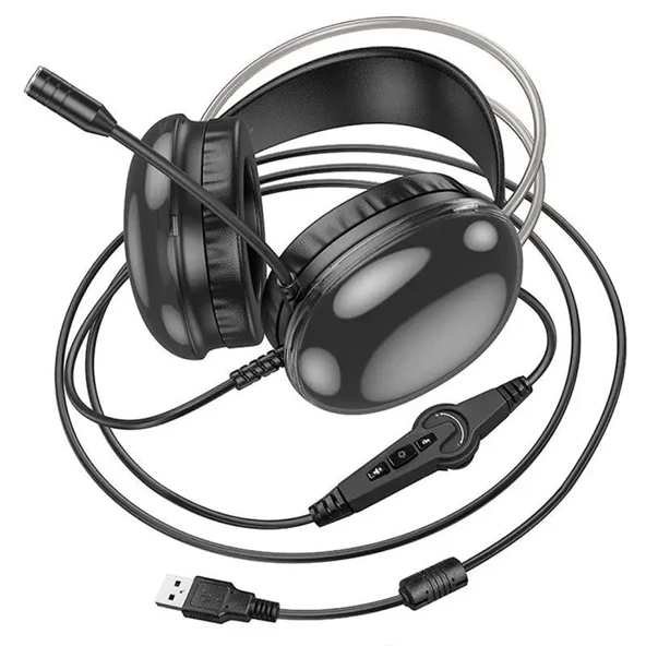 HOCO W109 Plus Rich USB7.1 Gaming Kulaküstü Kulaklık (Siyah) - 6