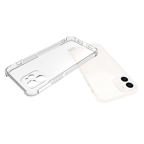 iPhone 12 Mini Anti Shock Darbe Emici Kamera Korumalı Şeffaf Silikon Kılıf - 3