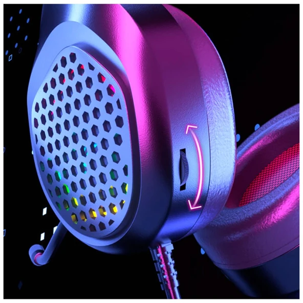 XMOWi R1 Gaming Mikrofonlu RGB Oyuncu Kulaklığı PC- Dizüstü Ve Ps4 (Mavi-Siyah) - 4