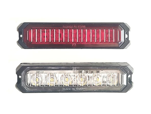 2 Adet 6 Ledli Kırmızı-beyaz Çakar Lamba 12-24 Volt ürün görseli