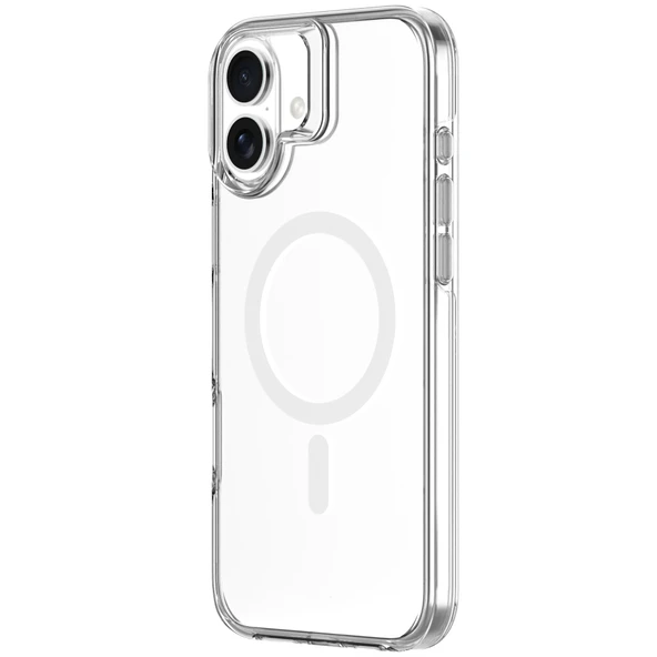 iPhone 16 Plus Neo Hybrid Magsafe Şarj Özellikli Şeffaf Manyetik Silikon Kılıf