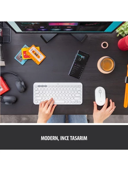 Logitech Pebble M350 910-005716 Beyaz Sessiz Optik Kablosuz Mouse - 2