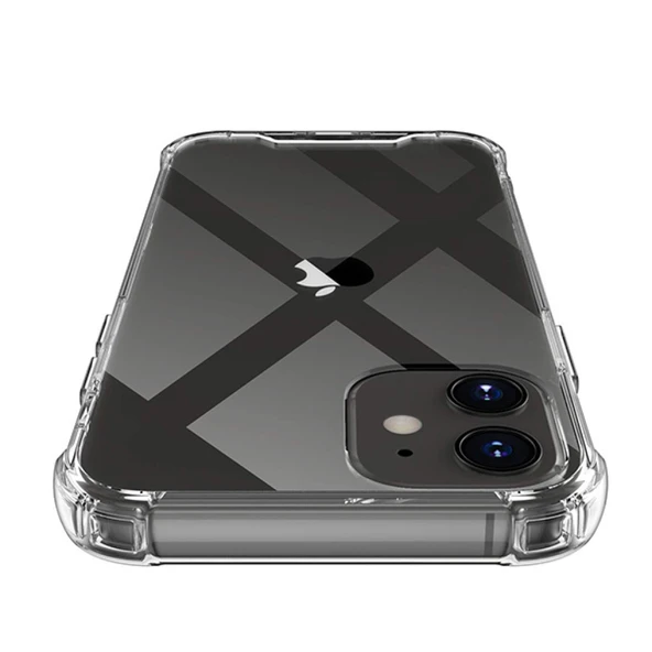 iPhone 12 / iPhone 12 Pro Anti Shock Darbe Emici Kamera Korumalı Şeffaf Silikon Kılıf - 2