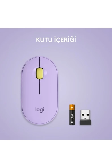 Logitech Pebble M350 910-006752 Lila Sessiz Optik Kablosuz Mouse - 6