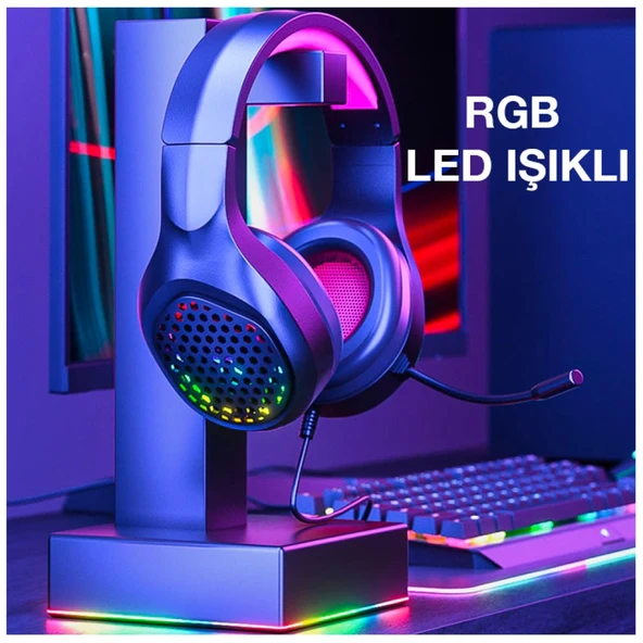 XMOWi R1 Gaming Mikrofonlu RGB Oyuncu Kulaklığı PC- Dizüstü Ve Ps4 (Mavi-Siyah) - 8
