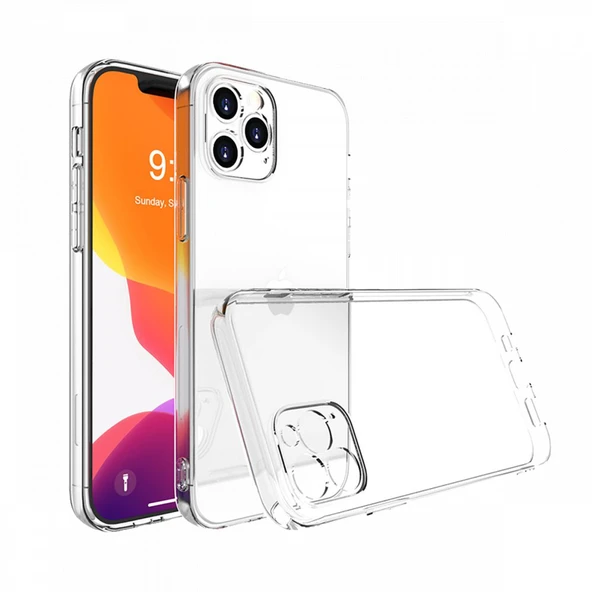 iPhone 13 Pro Uyumlu Lüx Seri Kamera Korumalı Şeffaf Silikon Kılıf