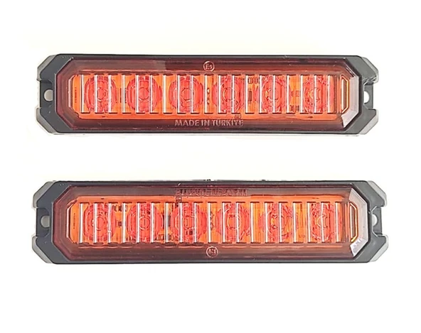 2 Adet 6 Ledli Turuncu-Turuncu Çakar Lamba 12-24 Volt ürün görseli