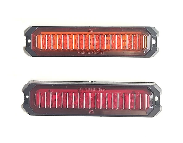 2 Adet 6 Ledli Turuncu-kırmızı Çakar Lamba 12-24 Volt ürün görseli