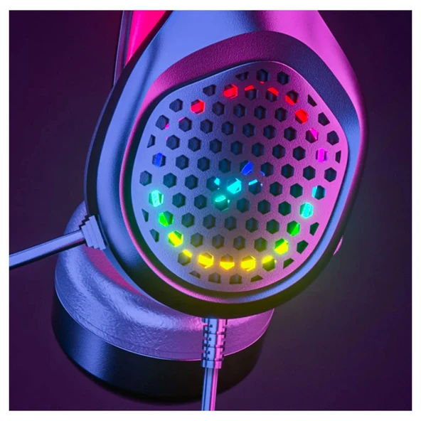 XMOWi R1 Gaming Mikrofonlu RGB Oyuncu Kulaklığı PC- Dizüstü Ve Ps4 (Mavi-Siyah) - 3