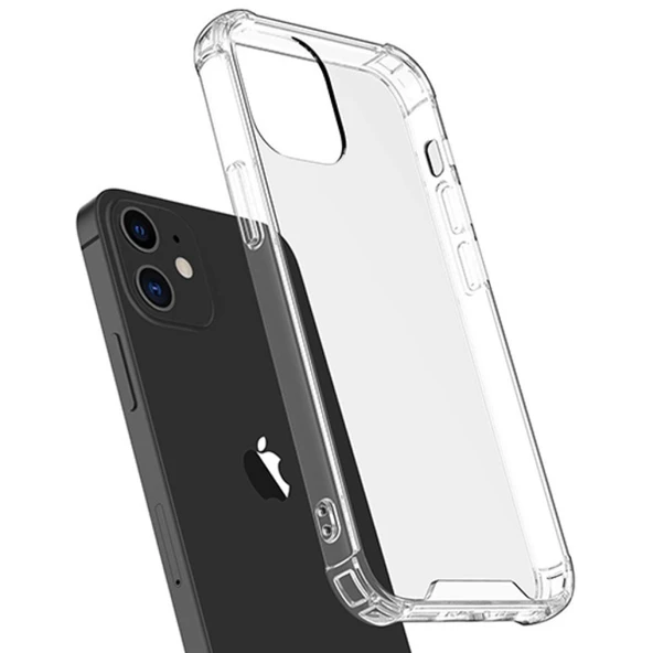 iPhone 12 / iPhone 12 Pro Anti Shock Darbe Emici Kamera Korumalı Şeffaf Silikon Kılıf - 4