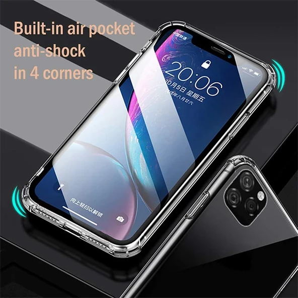iPhone 11 Pro Max Anti Shock Darbe Emici Şeffaf Silikon Kılıf - 2