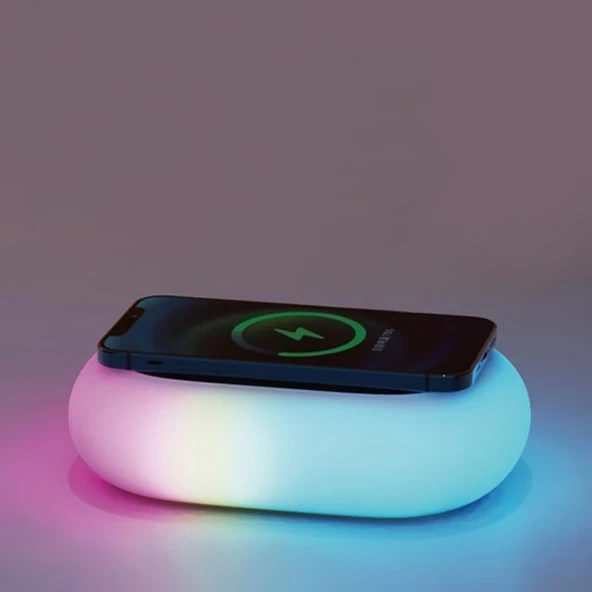 K31 Kablosuz Şarj Cihazı RGB Gece Lambası - 7