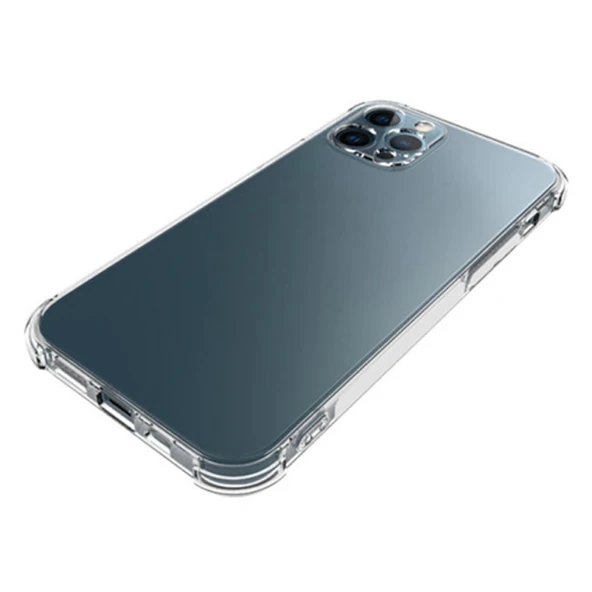 iPhone 12 Pro Max Anti Shock Darbe Emici Kamera Korumalı Şeffaf Silikon Kılıf - 5
