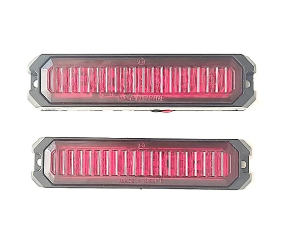 2 Adet 6 Ledli Kırmızı-Kırmızı Çakar Lamba 12-24 Volt ürün görseli