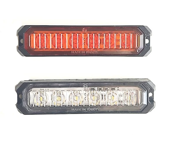 2 Adet 6 Ledli Turuncu-beyaz Çakar Lamba 12-24 Volt
